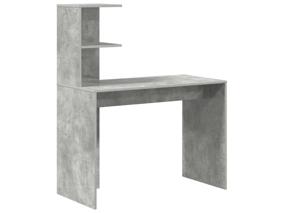 Conjunto 1 Secretária De Computador Vidaxl Cinzento Derivados De Madeira (102 X 50 X 124 Cm)