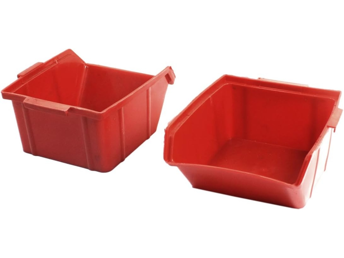 Conjunto de 2 organizadores empilháveis CHABERLU, vermelho, com abertura frontal