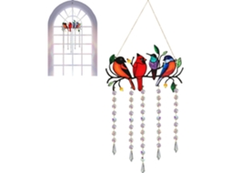 Decoração de Vitral Cristal com Luz Solar, Prisma de Pássaro, Criador de Arco íris, Decoração para Varanda, Cozinha, CHABERLU