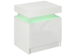 Mesa de Cabeceira Melamina de Madeira Cor Branco 45x35x52 cm Homcom