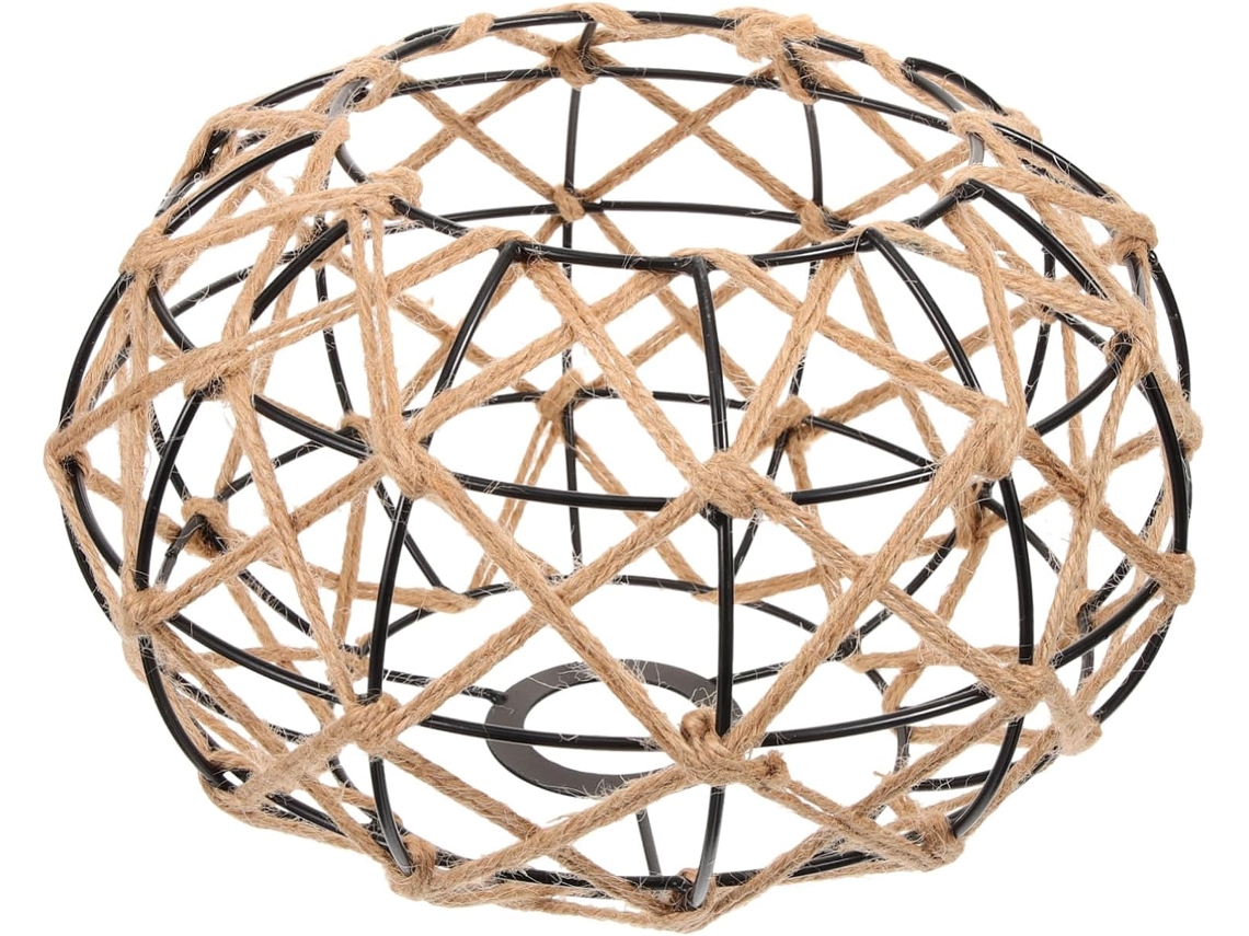 Luminária de Teto Rústica, Leve, em Corda e Ferro, Sem Reflexos, Ideal para Cozinha e Decoração. SFUSHOS