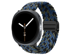 Pulseira Desportiva Elástica Em Nylon Entrançado Para Samsung Galaxy Watch 9 40mm 44mm, Com Fecho Magnético. Camuflagem Azul Hexinyigjly