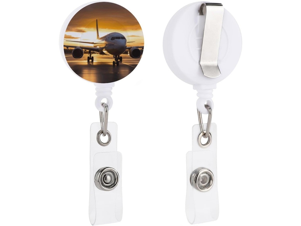 Clipe Retrátil Crachá, Com Estampa Fofa De Avião À Noite, Ideal Enfermeiros, Médicos, Servidores Públicos