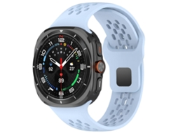 Pulseira De Silicone De Cor Sólida Com Fivela Quadrada E Furos Para Samsung Galaxy Watch Ultra 47mm.