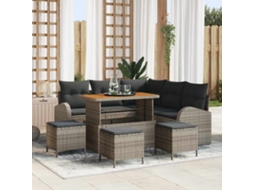 Vidaxl Conjunto De Sofá De Jardim 9 Unid. 8-número De Lugares Cinzeto