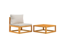 Maison Exclusive - 2 Pcs Conjunto De Sofás De Jardim C/ Almofadões Acácia Maciça
