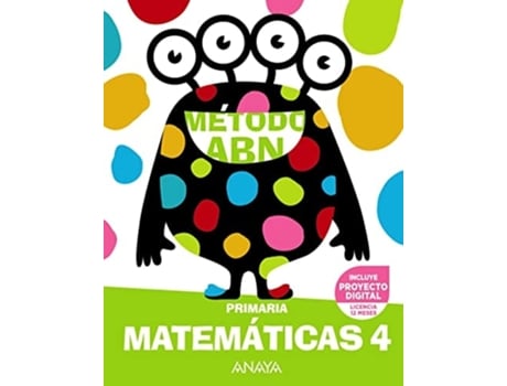 Livro Matemáticas 4ºprimaria. Método Abn 2023 Da Editorial Anaya De Jaime Martínez Montero, José Miguel De La Rosa Sánchez Et Al. (espanhol)