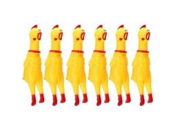 2026 10 Pacote de Brinquedo de Galinha de Borracha Amarela com Som Durável Interativo para Mascotas