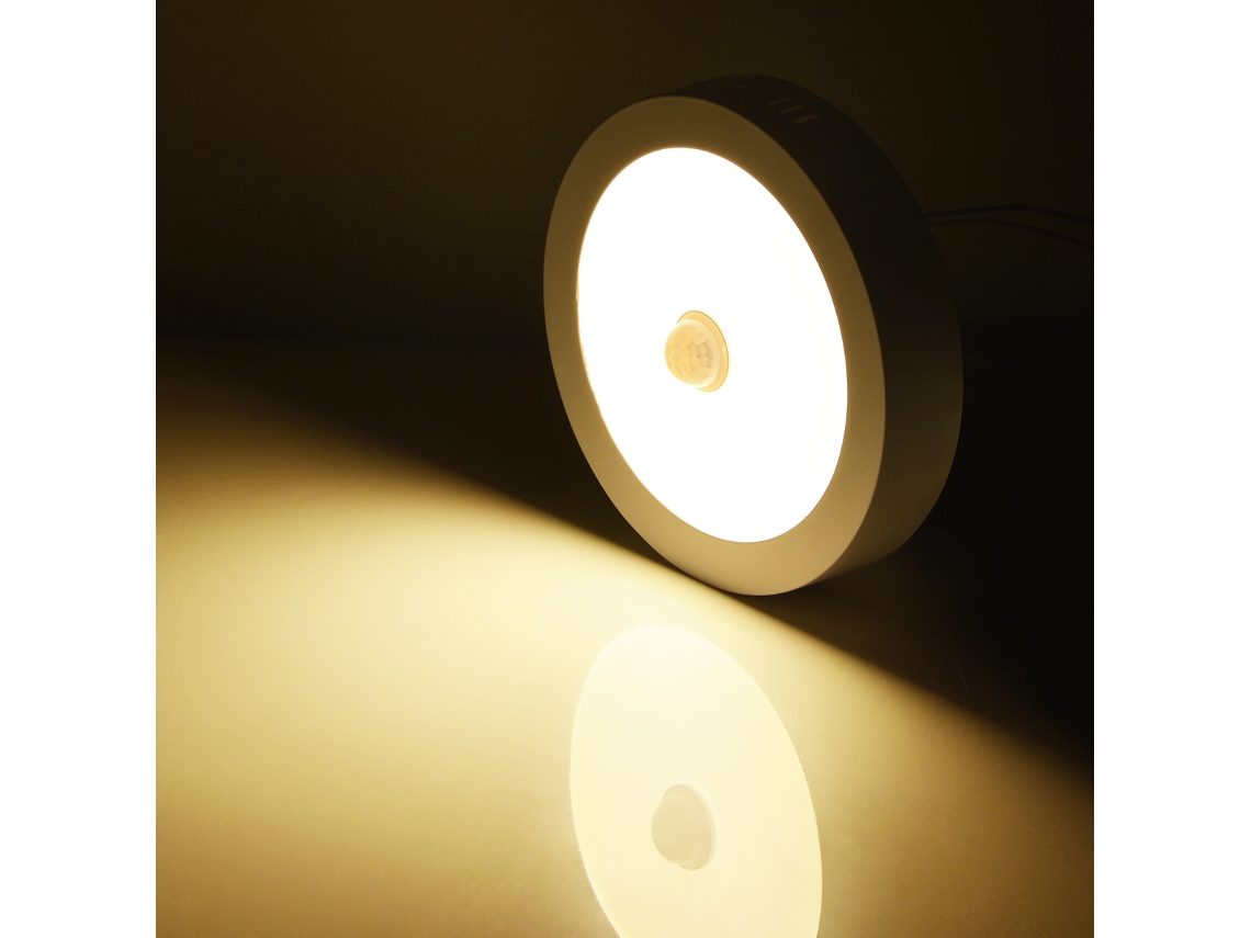 Luminária de Teto com Sensor de Presença Pir, Luz Led MDUG (branco Quente 18w)
