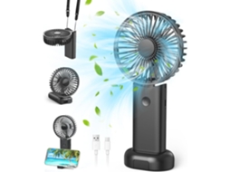 Mini Ventilador Turbo USB, Visor Digital, Fluxo Potente, MDUG (branco)