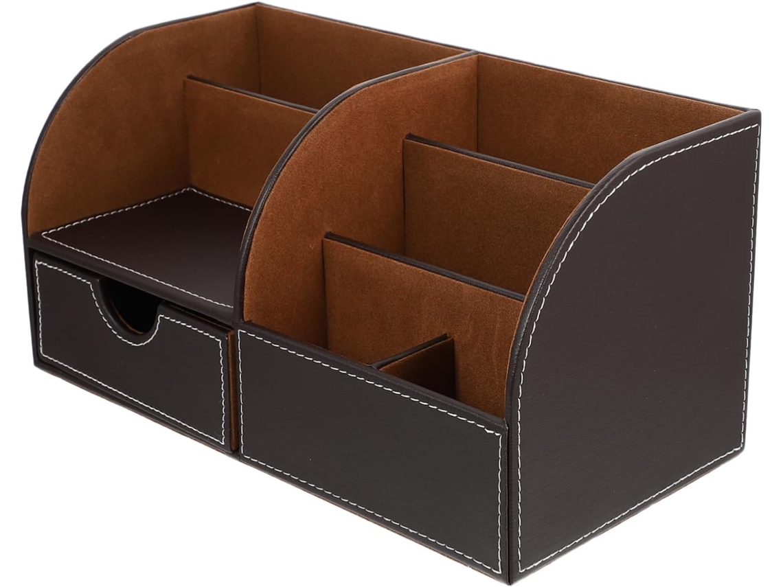 Porta Canetas Nuobesty Em Couro Pu Desk Table, Organizador Criativo E Delicado, Bem Polido E Confortável Ao