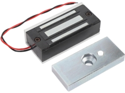 Fechadura Eletromagnética SFUSHOS com força de retenção de 60 Kg, modo NC, 12 V ou 24 V