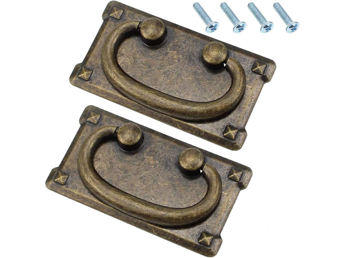 2 Puxadores Clássicos Bronze Antigo, Retangular BRILVIBERA