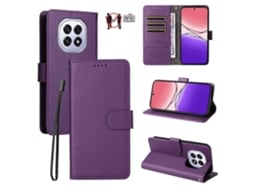 Capa Carteira De Couro Com Textura De Lichia E Bloqueio Rfid Para 3 Cartões, Compatível Com Oppo F29 5g Global.
