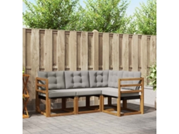 Vidaxl Conjunto De Sofás Para Exterior 4 Unid. Cinza Natural E Claro