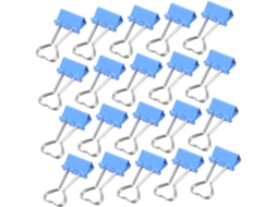 Conjunto de 60 Mini Clipes Metálicos em Formato Coração Organização Escolares e Escritório, Cor Azul