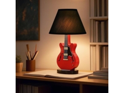 Luminária De Mesa Em Formato Guitarra Vermelha, Com Brilho Ajustável, Presente Musical, Decoração Artística