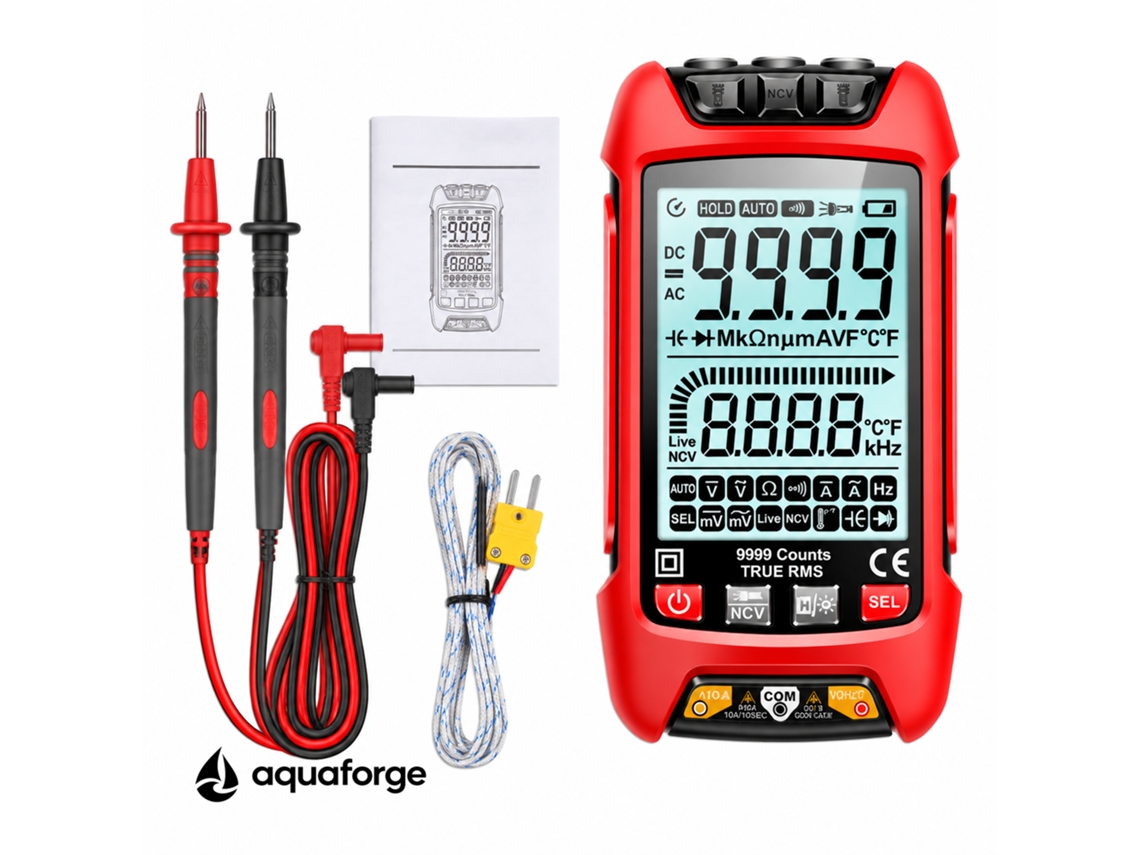 Multímetro Digital Aquaforge Fs2202, Ecrã Lcd, Retroiluminação