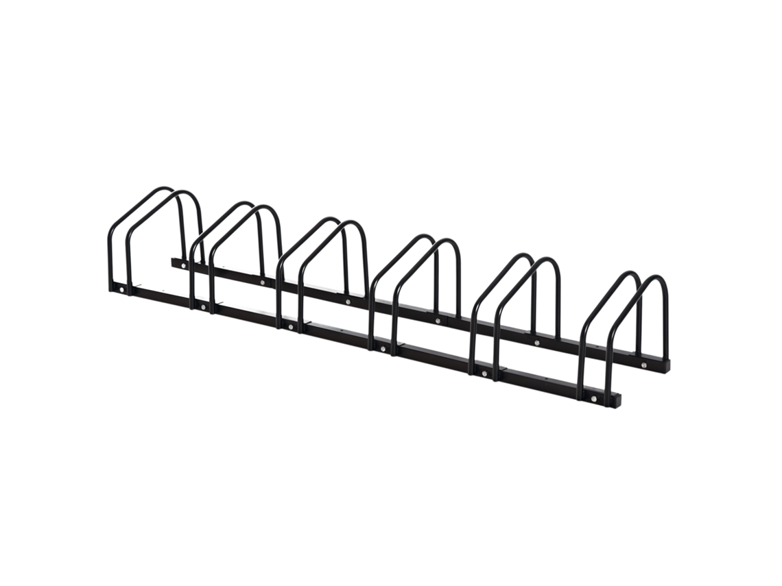 Suporte para 6 bicicletas de aço preto 179x33x27 cm S/MARCA