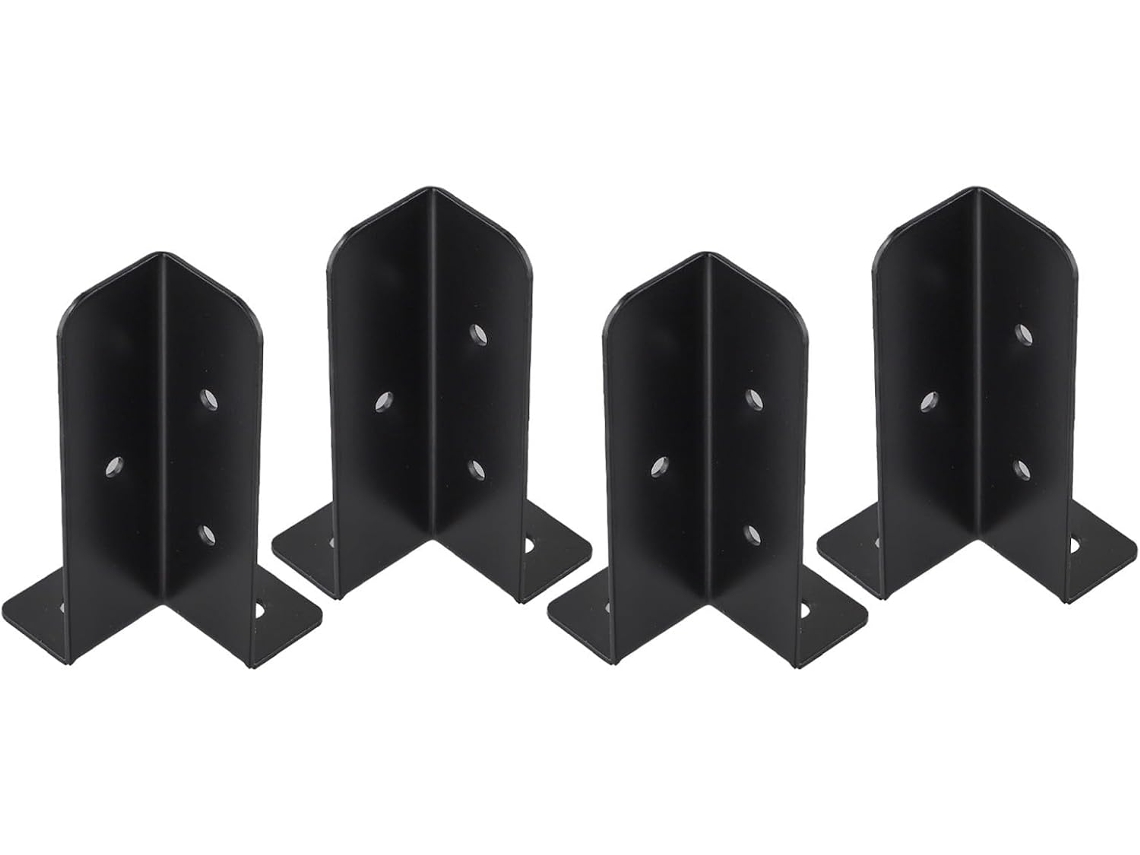 Conjunto De 4 Suportes Base Ajustáveis Para Fixação Em Postes Deck 2x 2, 2x 4e 4x 4 Polegadas, Kit De Reparo Com