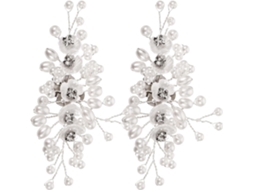 Clips De Sapato Decorativos Em Liga Metálica Branca Com Contas Em Formato De Flor, Acessórios Elegantes E Removíveis.