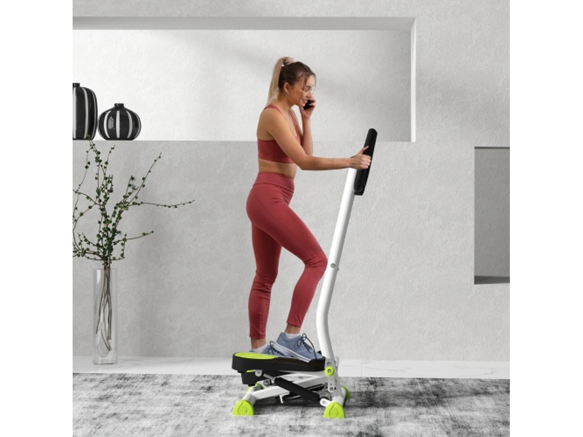 Swing Fitness Stepper com LCD e Alças, Equipamento para Casa até 100 kg, Aço ABS, Verde, 55 x 44 x 108 cm Ehstmind