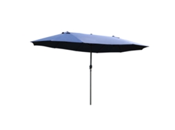 Guarda sol Mercado Duplo Oval 460x270x240 Azul Manivela VELTRIX