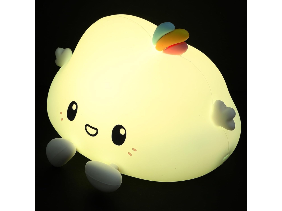 Luminária noturna de silicone para quarto infantil, com design de animais.