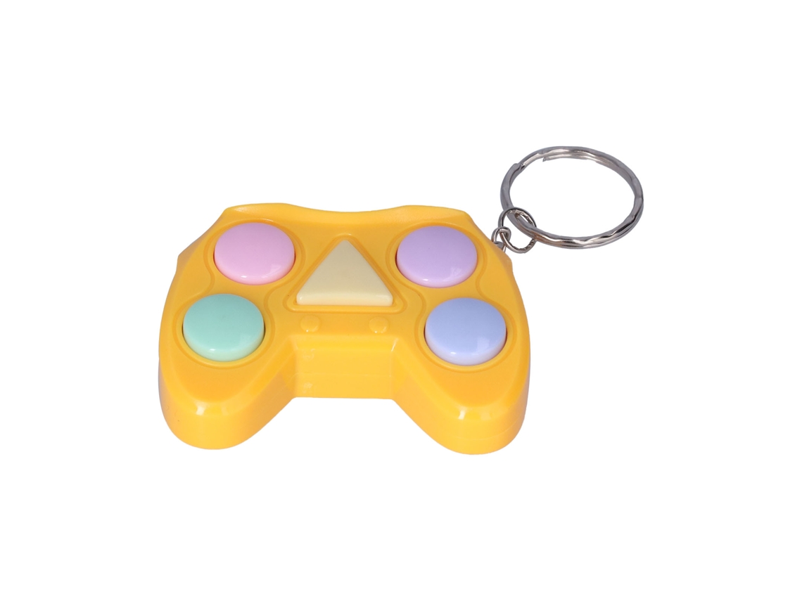 Mini chaveiro portátil para jogos, ideal para aliviar o estresse, perfeito para crianças, meninas e adultos, cor amarela.