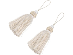 Conjunto 2 Prendedores Cortina Decorativos Borlas Poliéster Pequenas Elegantes Almofadas Toalhas Estilo GOKOCO