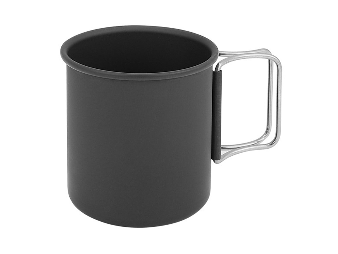 Caneca de Camping com Alça Plegável Alumínio Portátil