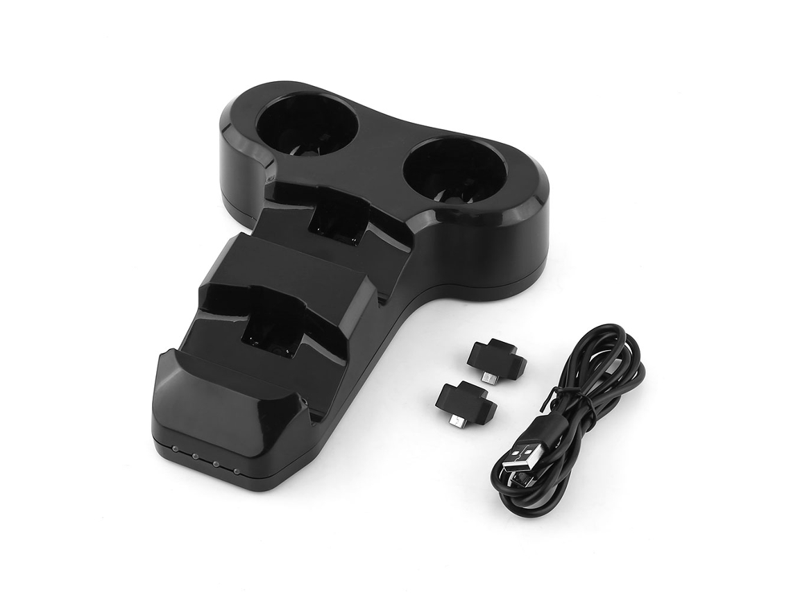 Estação de Docking 4 em 1 EOOCOO para PS4 e VR, com carregamento e armazenamento