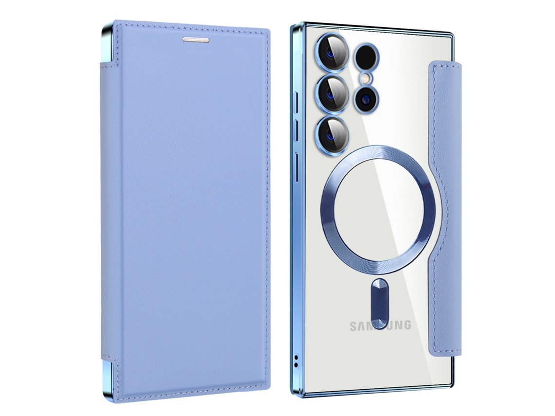Capa Magnética Para Samsung Galaxy S25 Plus– Com Porta Cartões E Proteção Rfid Anti-roubo Azul Panoona