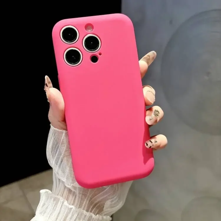 Capa De Celular Ultrafina De Silicone Líquido, Cor Sólida, Resistente A Impactos (iphone 15 Pro Max Vermelho).