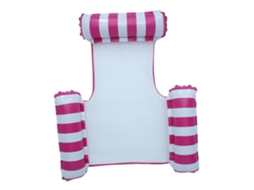 COLCHÓN flutuante inflável hamaca plegable riscado em forma de U para entretenimento aquático, vermelho rosa