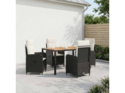 Vidaxl Conjunto De Jantar Para Exterior 5 Unid. Preto E Branco Creme