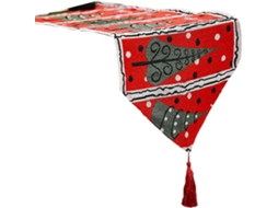 Lurelia Guardanapo Retangular Algodão Linho Poliéster Vermelho 35x180cm 18035cm Antirrugas Antiderrapante Natal Macio