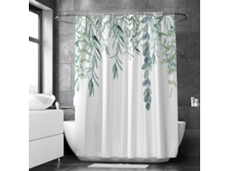 Cortina de banheiro 180x200cm com 12 ganchos poliéster resistente à água ambiental willow S/MARCA