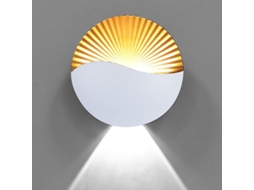 Luz de Parede LED Moderna 6W IP65 Alumínio Branco Dourado Nova Line