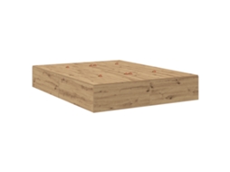 Estrado De Cama Carvalho Artesanal Vidaxl Castanho Derivados De Madeira (236.5x150x31.5 Cm)