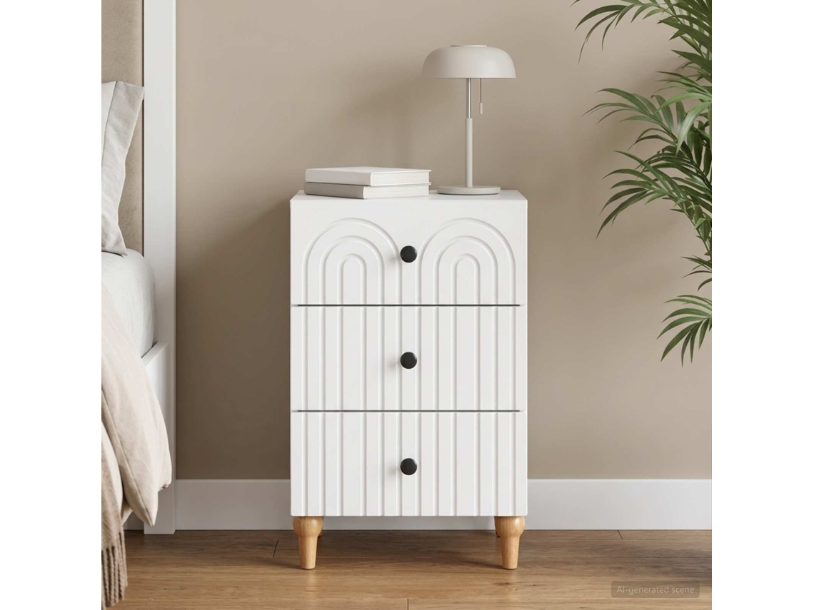 Vidaxl Armário De Cabeceira Com Gaveta Branco 43x 41 X 66,5 Cm
