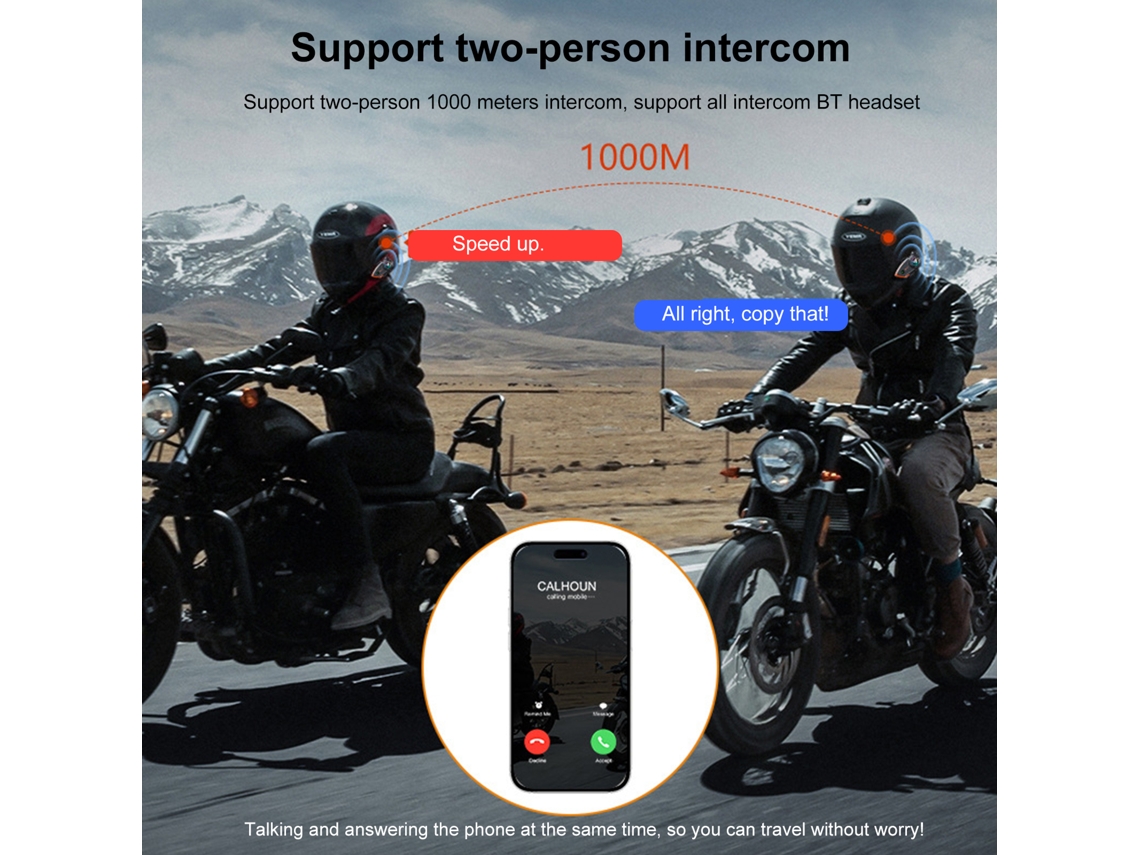 Aetheria interfone Bluetooth para Capacete de Moto com Redução de Ruído Cvc e Compatibilidade com Vários Capacetes
