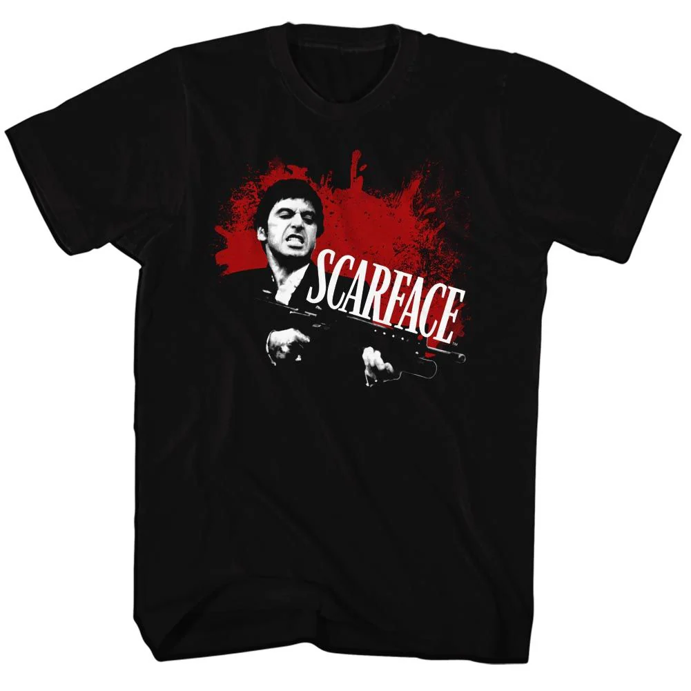 Unisex Adult T-shirt Rockinstone Scarface Movie Black Sizexl