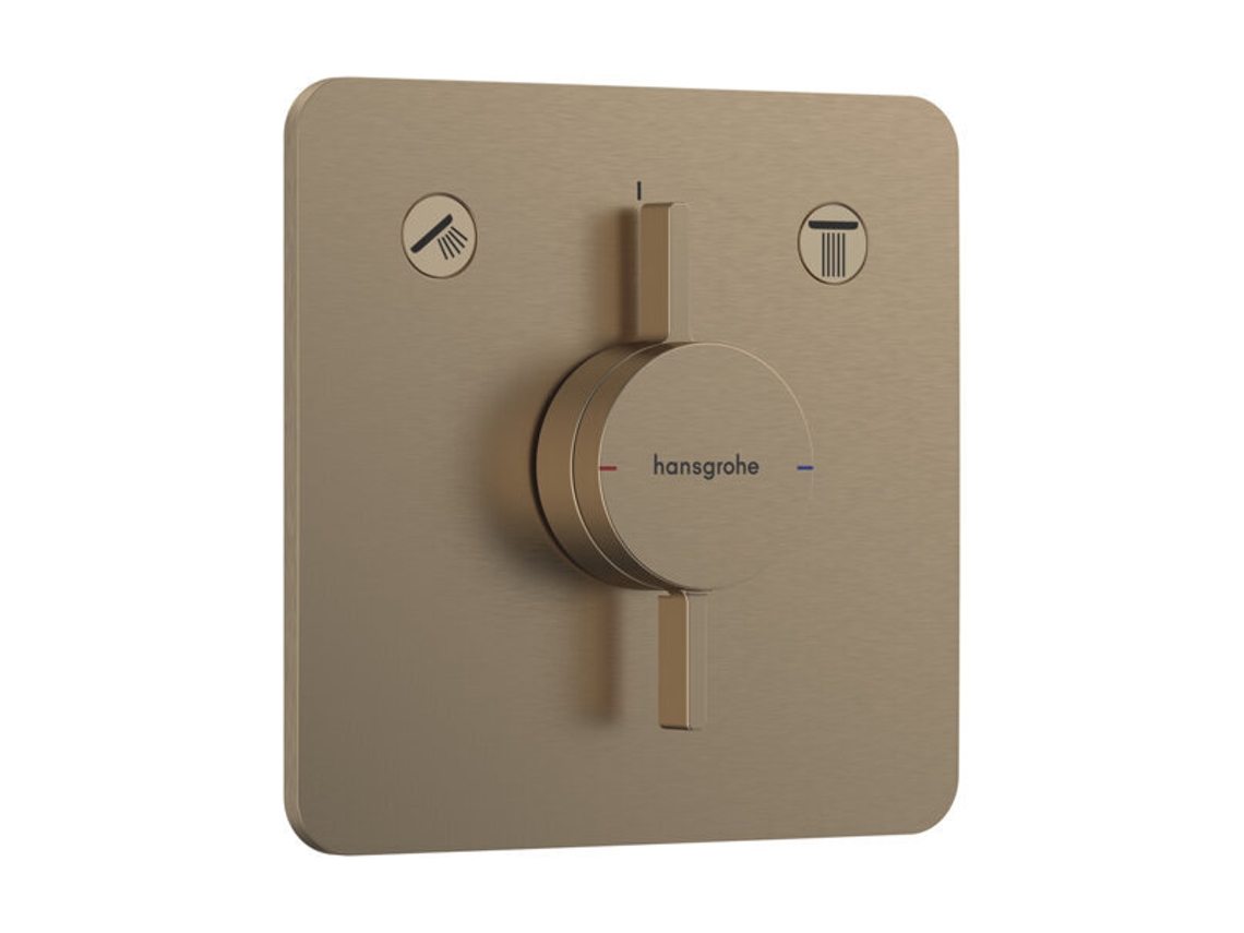 Misturadora HANSGROHE Duoturn Q Encastrável 2 Consumidores 2 Funções Roseta Soft Edge 75414 Cor: Bronze Polido