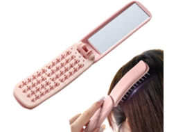Escova De Cabelo Portátil Para Viagem, Pente Dobrável Com Espelho, Ferramenta De Modelagem Compacta E Leve, Acessório De
