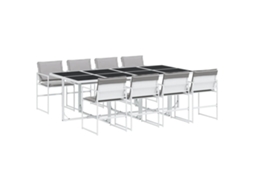 Maison Exclusive - 9 Pcs Conj. De Jantar P/ Jardim C/ Almofadões Textilene Branco