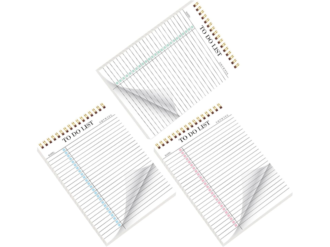 Bloco De Notas De 3 Peças Agenda Quotidien Portátil Em Papel E Metal