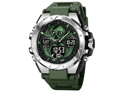 Relógio Esportivo Masculino MDUG Relógio de Pulso com Caveira Luminoso e Detalhes Luminosos (verde Militar)