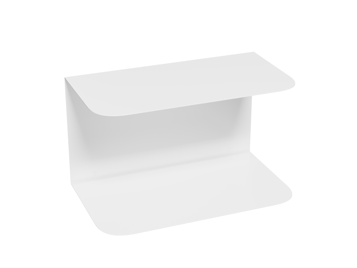Mesa de cabeceira de parede Notodden em aço, 40x23x23 cm em branco EN.CASA