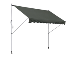 Toldo Independente, 300 X 150cm, Toldo Com Manivela Manual, Toldo Independente À Prova De Vento, Alumínio, Cinza-kd